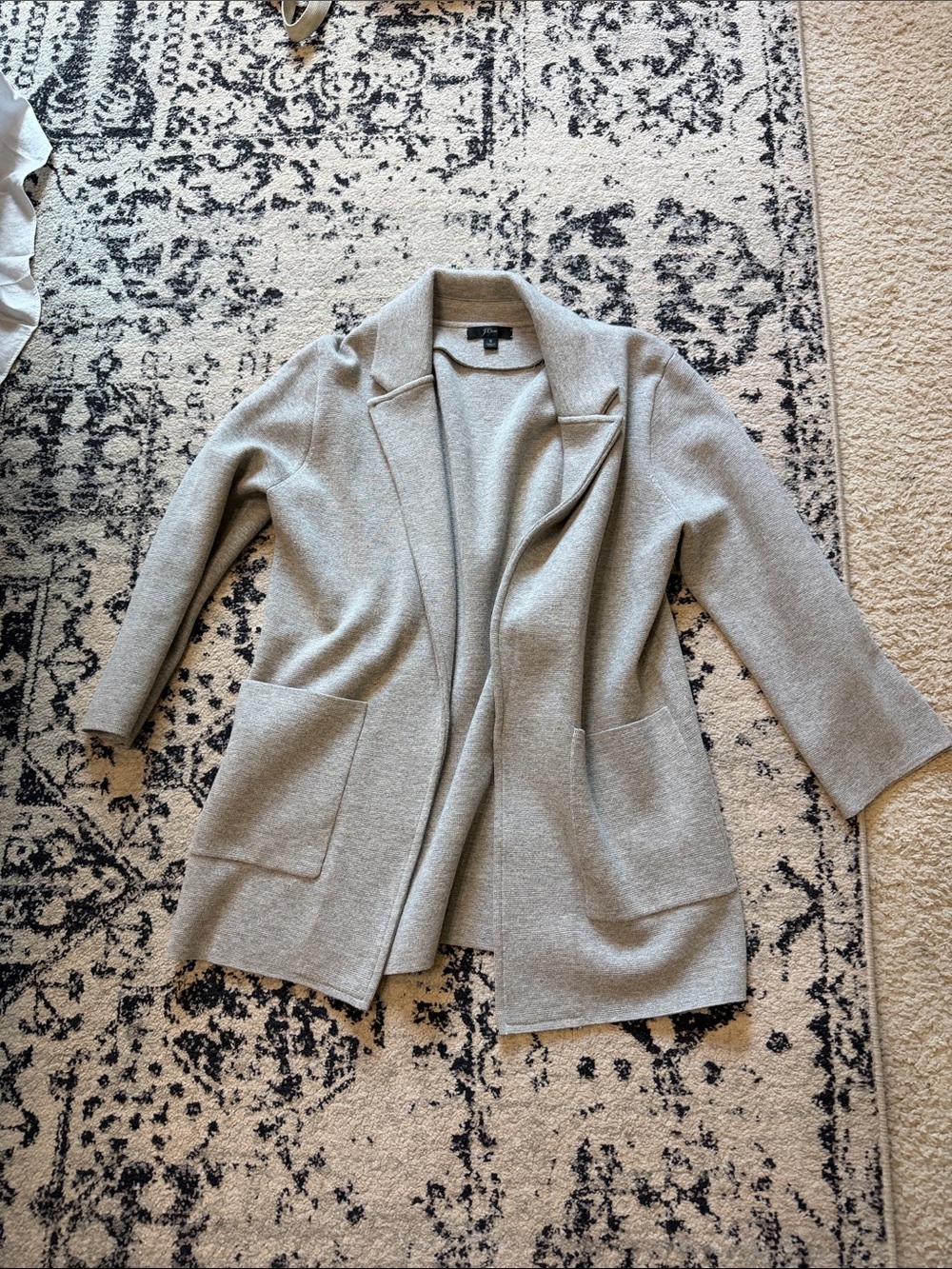 J.Crew Sophie Open-Front Sweater-Blazer in Heather Grey